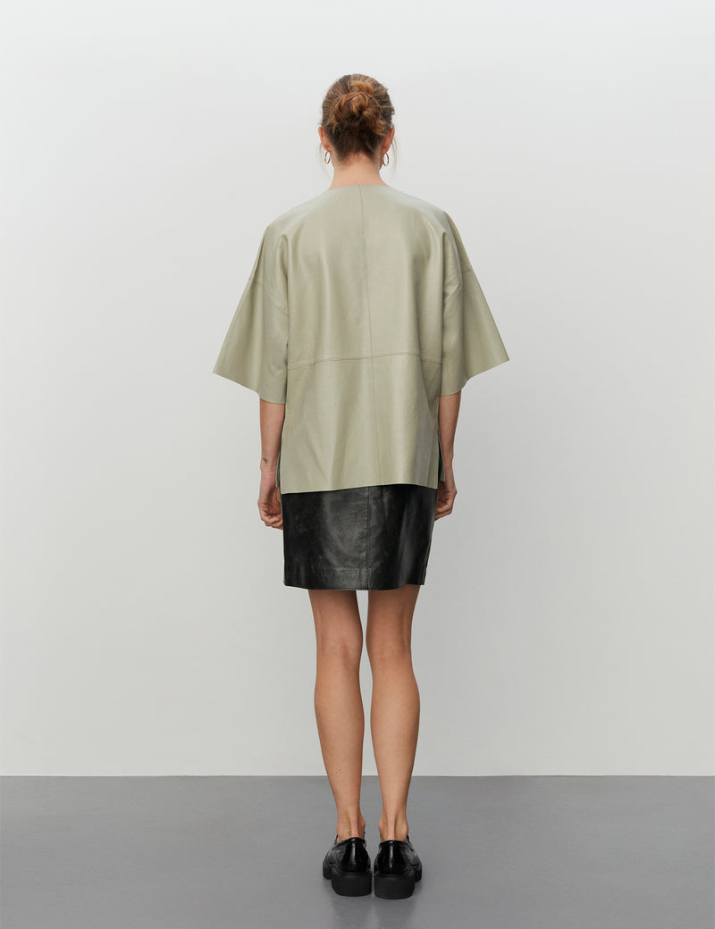 DAY Birger ét Mikkelsen Ruth - Soft Leather Shirts & Blouses 140114 CELADON GREEN