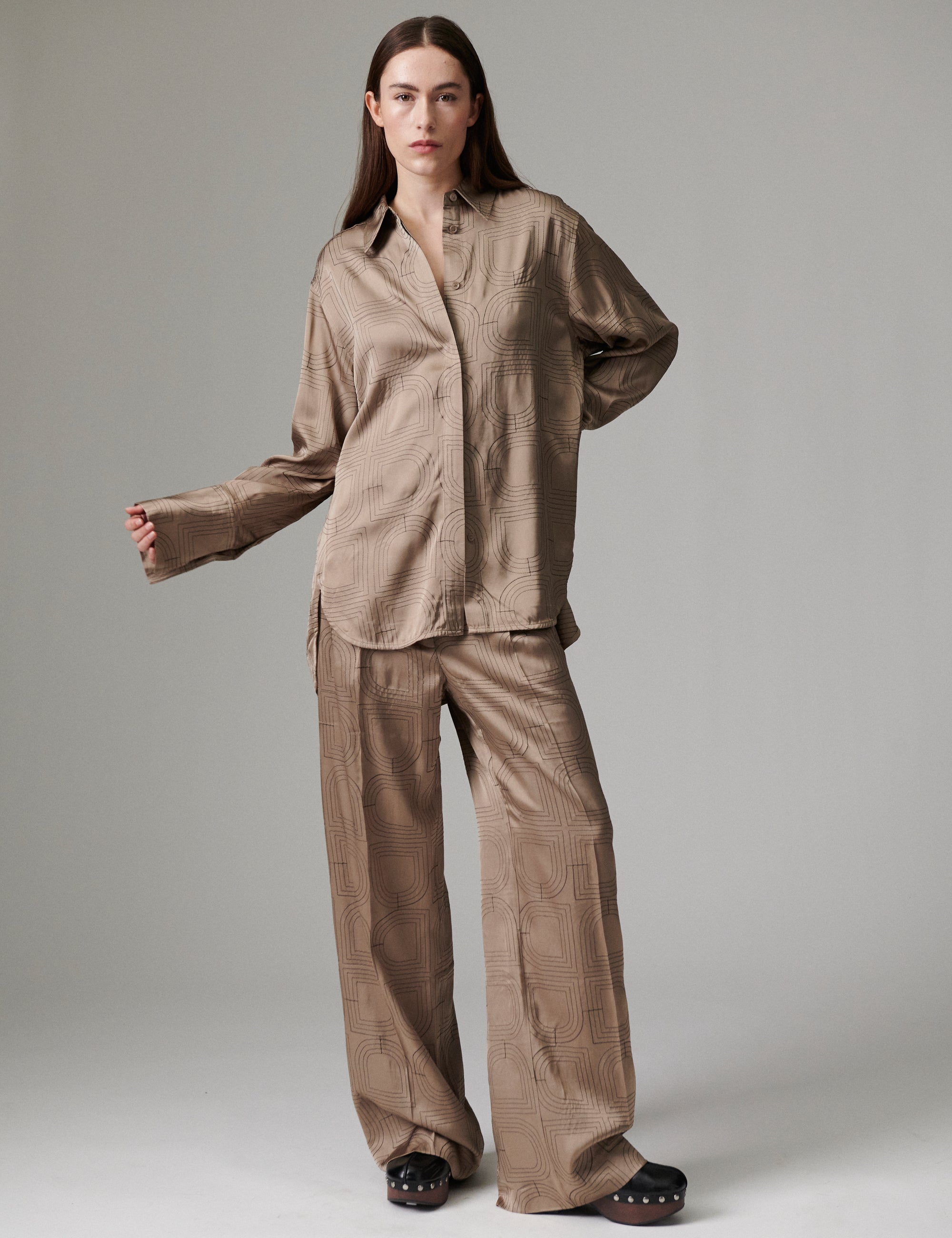 DAY Birger ét Mikkelsen Stella- Fluid Viscose Stitch - Shirt Shirt 181112 Walnut