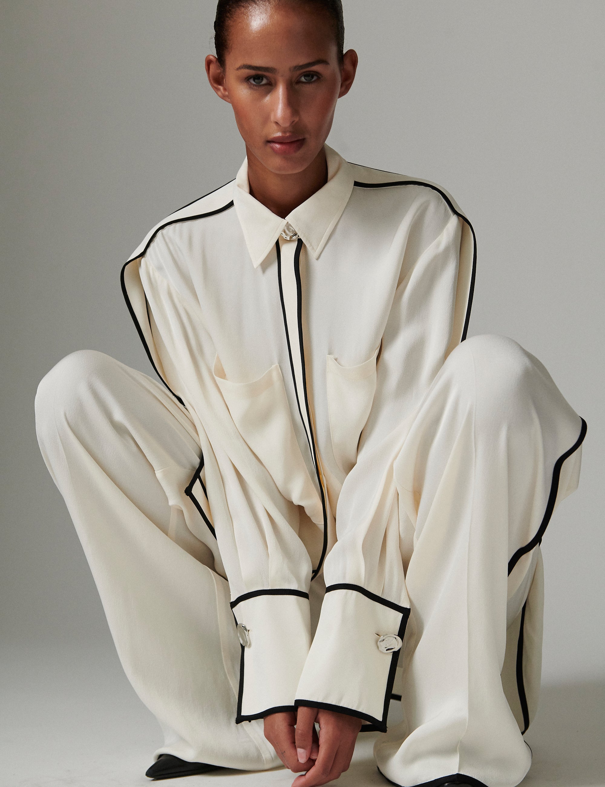 DAY Birger ét Mikkelsen Stello - Matte Crepe Shirts & Blouses 110605 JET STREAM