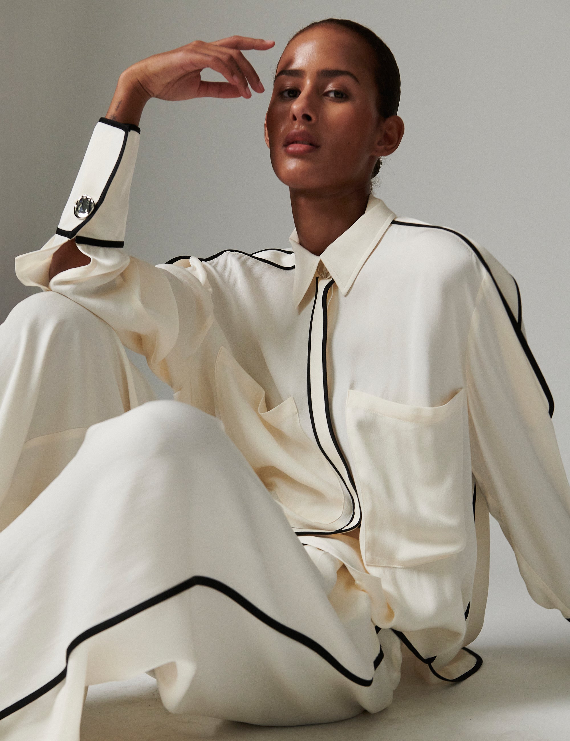 DAY Birger ét Mikkelsen Stello - Matte Crepe Shirts & Blouses 110605 JET STREAM