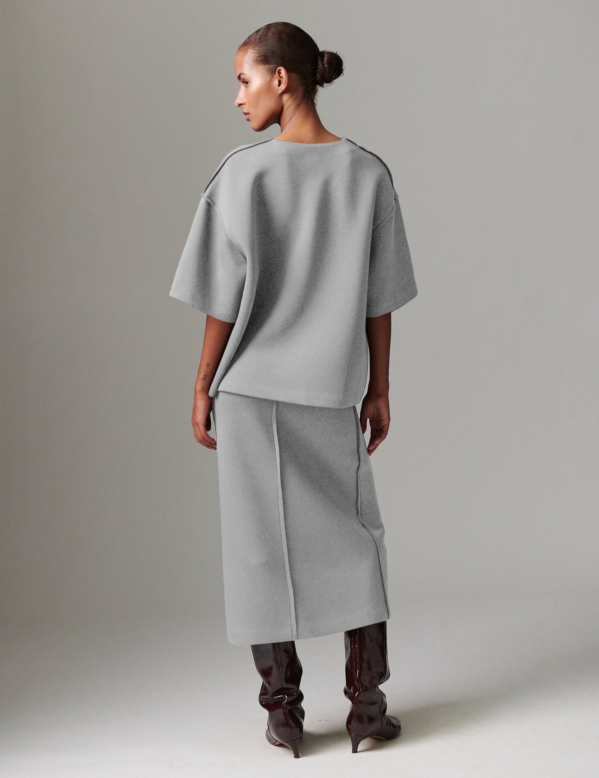 DAY Birger ét Mikkelsen Suzie - Scuba - Skirt Skirt 500036 Light Grey Melange