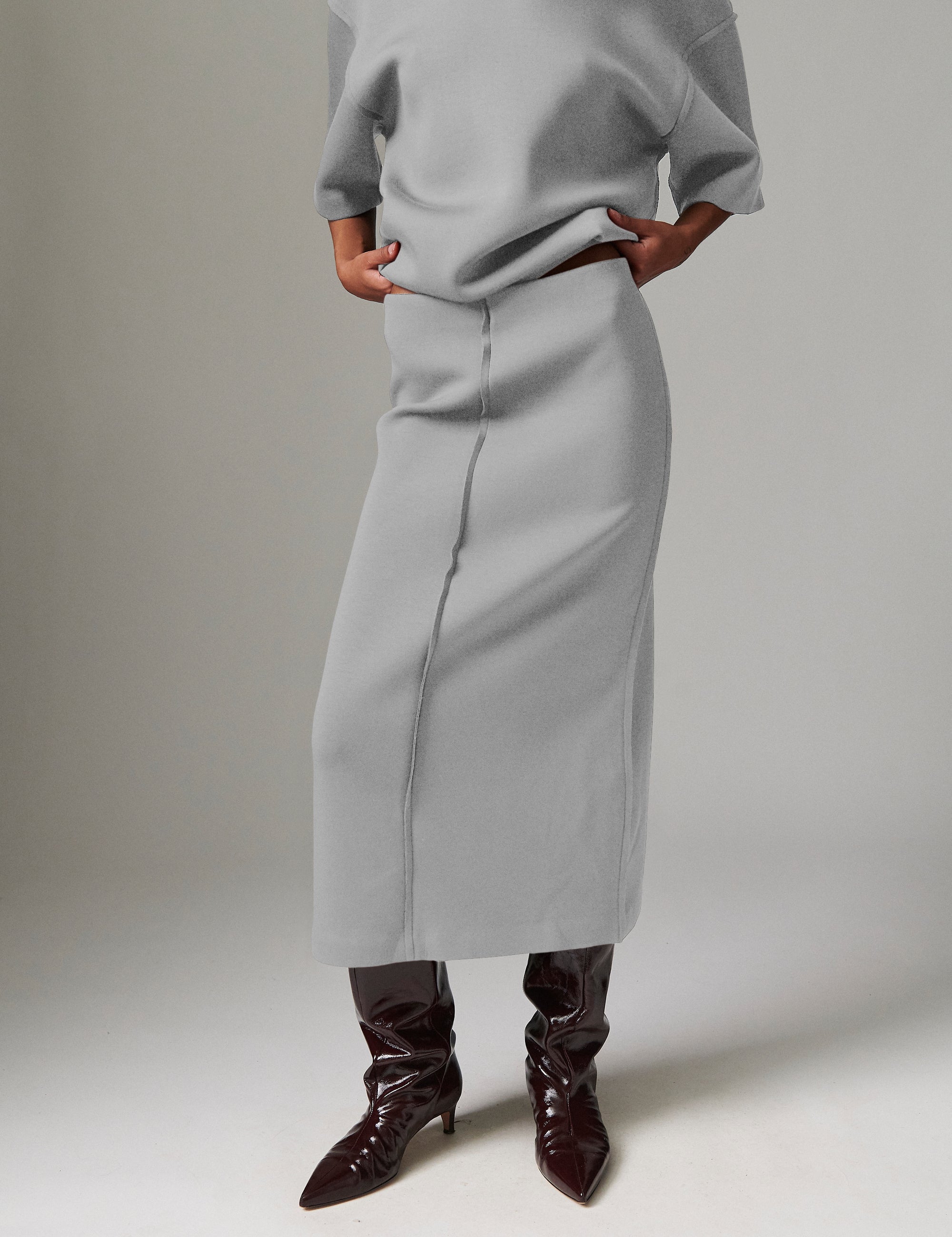 DAY Birger ét Mikkelsen Suzie - Scuba - Skirt Skirt 500036 Light Grey Melange