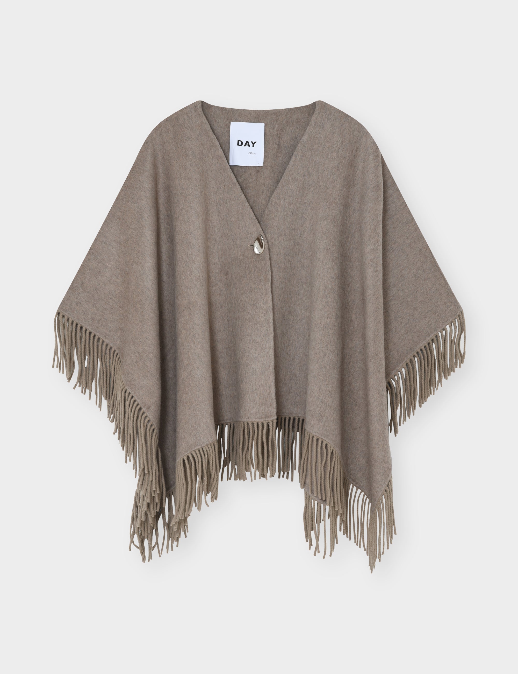 DAY Birger ét Mikkelsen Sybil Fringes - Double Faced Wool - Cape Cape 500001 Beige Melnage